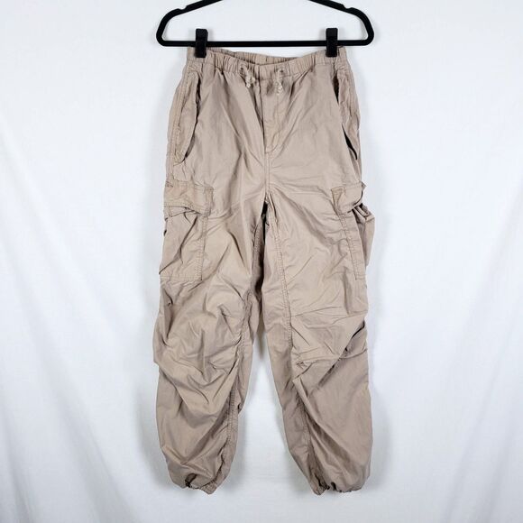 TNA Squad Pocket Parachute Pant Womens S Tan Cargo Streetwear Gorpcore - Picture 1 of 12